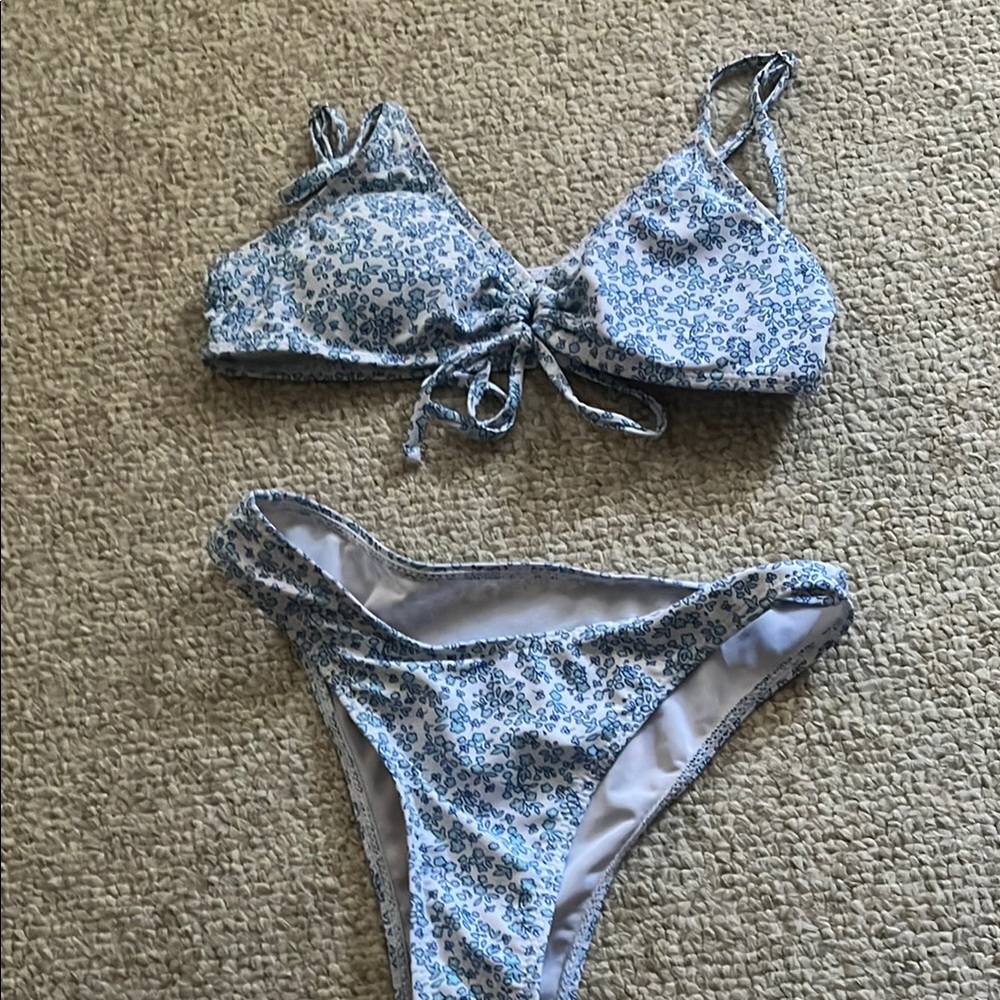 Blue Floral Bikini Set